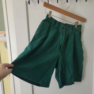 Vintage Carolina Colours Bottle Green Cotton Mom Shorts